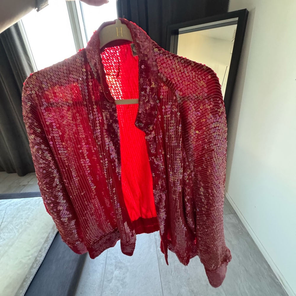 Stunning Red Sequin Jacket - image 1